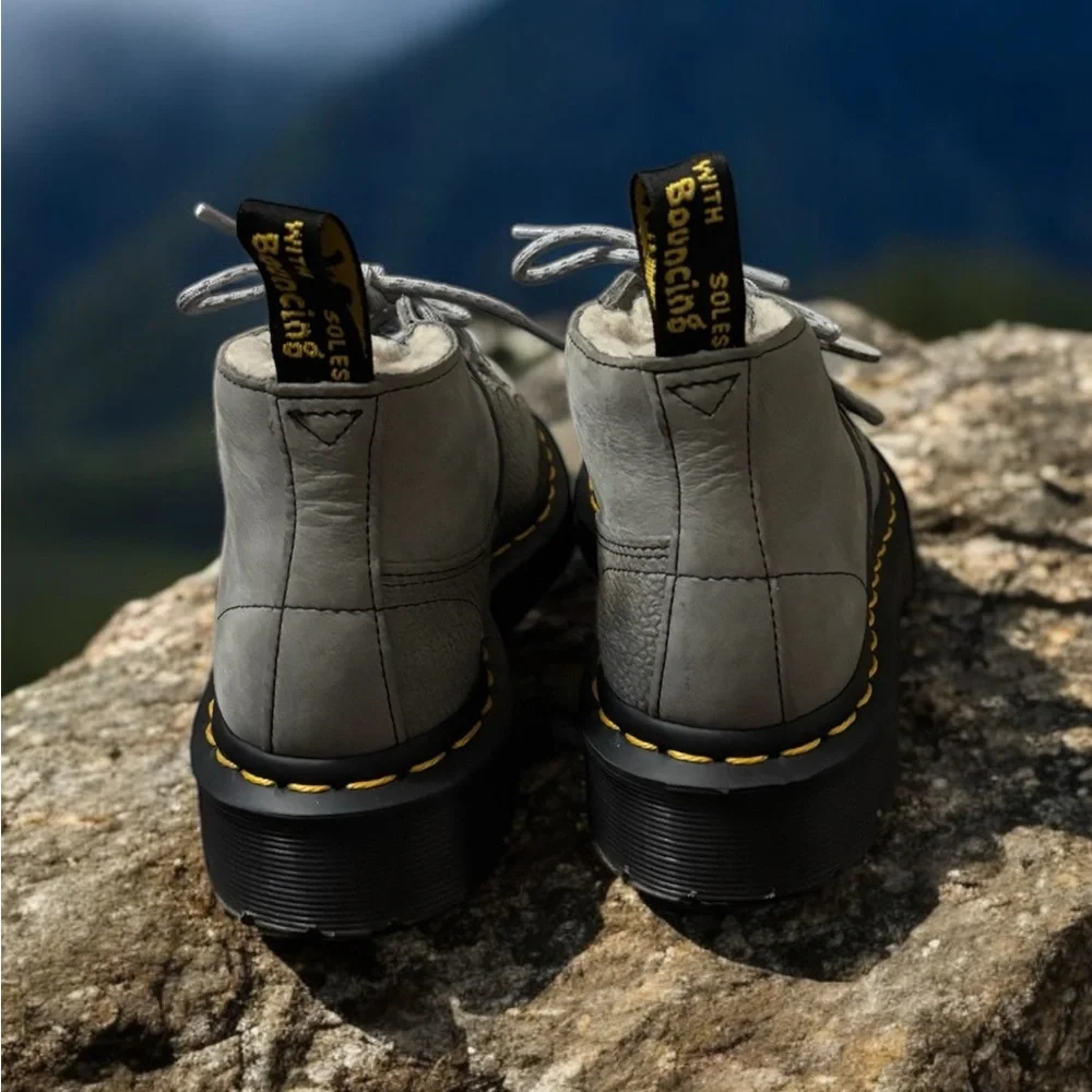 Dr. Martens Church Nubuck and Pebble Monkey Boots. Grey Lace-Up Boots. NWOB - Picture 8 of 11